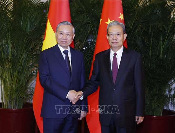 Tổng Bí thư, Chủ tịch nước Tô Lâm hội kiến Ủy viên trưởng Nhân đại toàn quốc Trung Quốc - Ảnh 2. Tổng Bí thư, Chủ tịch nước Tô Lâm hội kiến Ủy viên trưởng Nhân đại toàn quốc Trung Quốc - Ảnh 2.
