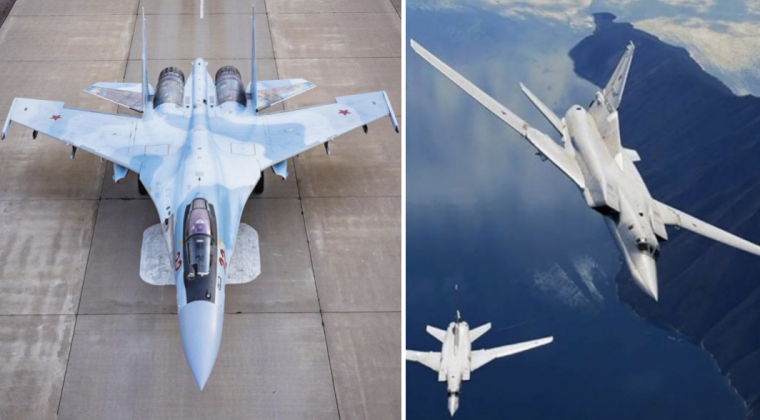Tiêm kích Su-35 hộ tống 'sát thủ tàu sân bay' Tu-22M3 qua biển Baltic- Ảnh 1.