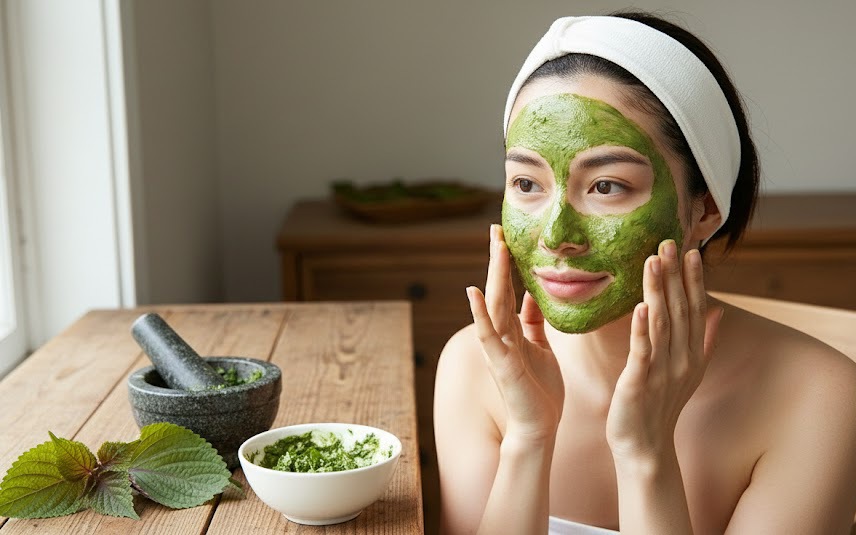 4 cách nấu nước lá tía tô hỗ trợ giảm cân, đẹp da và tốt cho sức khỏe- Ảnh 3. Cách sử dụng lá tía tô đánh bay nám và dưỡng trắng da
