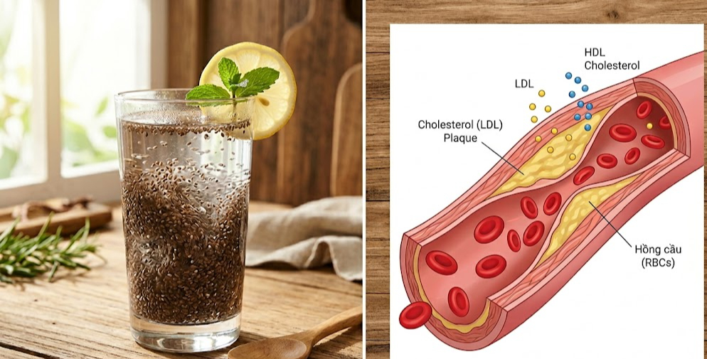 Cách uống nước hạt chia có thể giúp giảm cholesterol và hỗ trợ tim mạch- Ảnh 1. Cách uống nước hạt chia có thể giúp giảm cholesterol và hỗ trợ tim mạch- Ảnh 1.