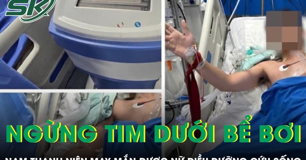 Nữ điều dưỡng đặt con đang bú để lao ra cứu nam thanh niên ngừng tim dưới bể bơi