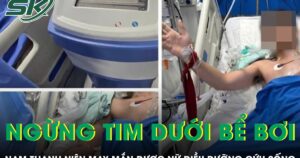 Nữ điều dưỡng đặt con đang bú để lao ra cứu nam thanh niên ngừng tim dưới bể bơi