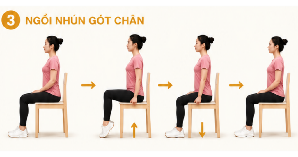 Hướng dẫn 4 bài tập nhún gót chân giúp tăng tuần hoàn máu