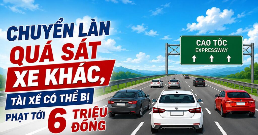 Chuyển làn quá sát xe khác, tài xế có thể bị phạt tới 6 triệu đồng