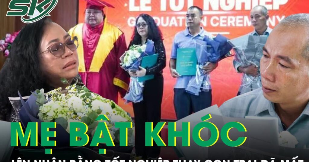 Người mẹ bật khóc khi nhận bằng tốt nghiệp thay con trai mãi dang dở tuổi 19