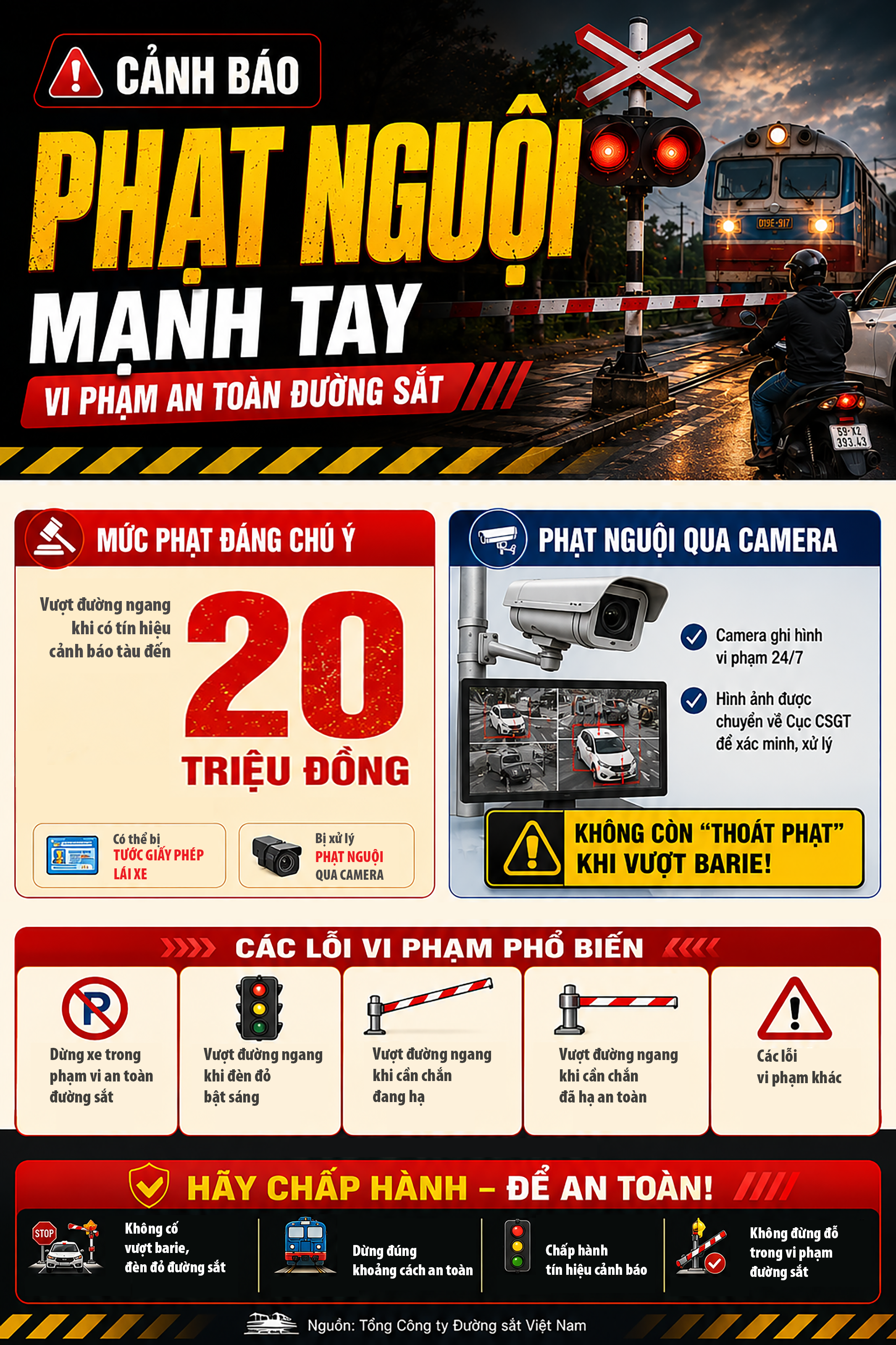 Phạt nguội đến 20 triệu đồng nếu cố tình 'vượt rào' đường sắt- Ảnh 1.