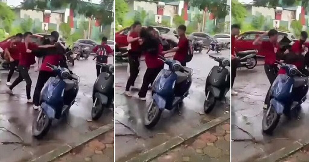 Nhóm mặc ‘áo đỏ’ đánh một thanh niên ở Hà Nội